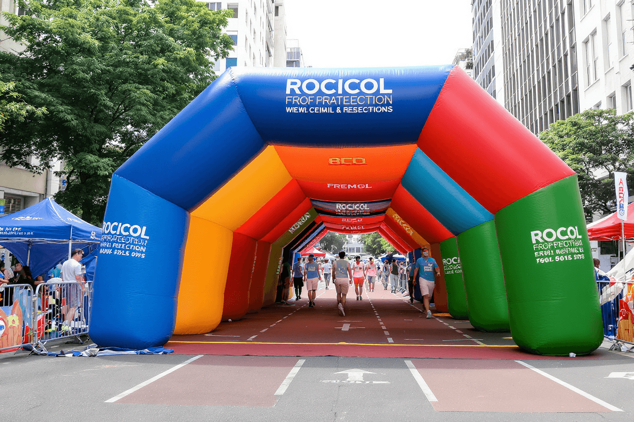 Tunnel gonflable publicitaire pour animation urbaine et sportive
